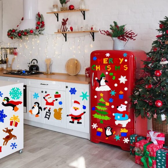 6pcs Christmas Gel Window Clings - Xmas Santa Claus Snowman Snowflake Penguin Ch - Picture 6 of 7